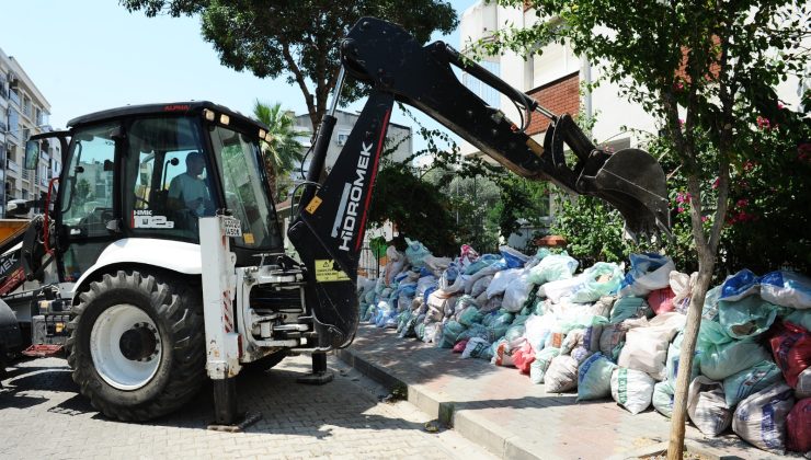 Karşıyaka Belediyesi ekipleri çöp ve moloz kirliliğine taviz vermiyor