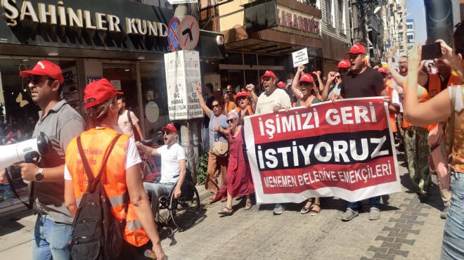 Menemen Belediyesi işçilerine polisten biber gazlı müdahale